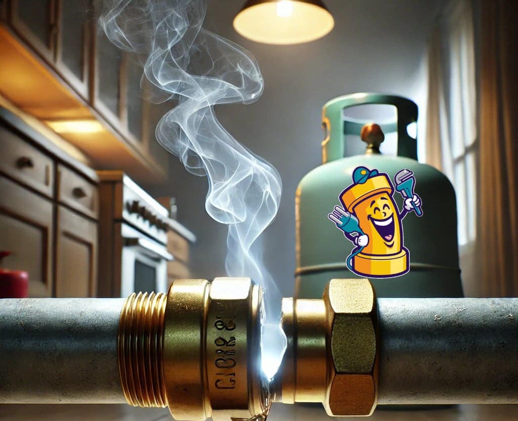Rendering Of A Gas Fitting Leaking Inside A Home In Georgia